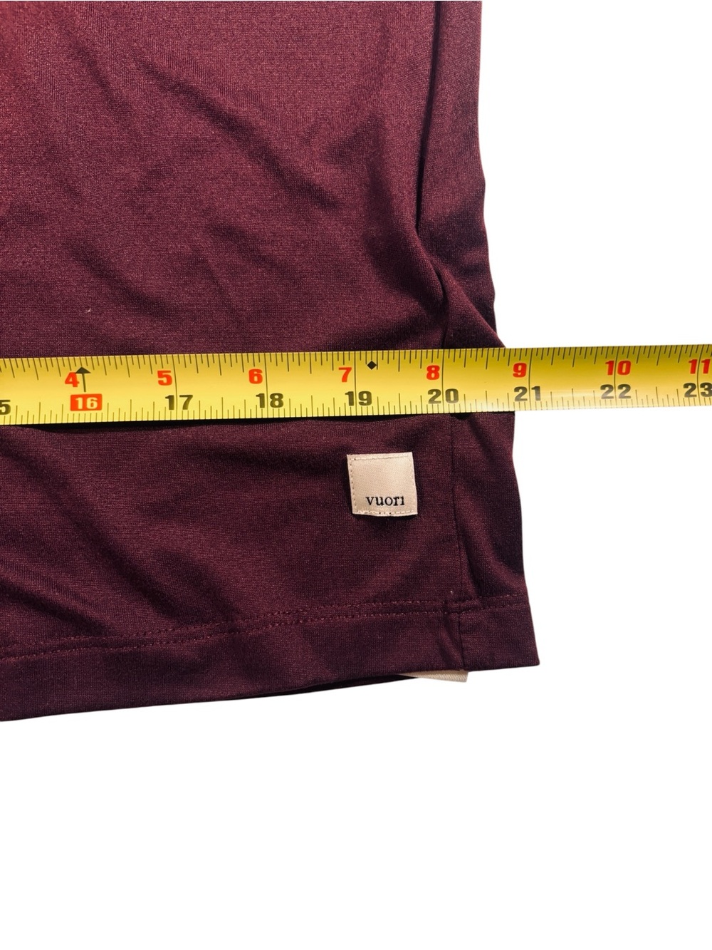 Vuori Energy Tee Long Woman Size S Athleisure gorpcore travel school Burgandy - Picture 3 of 5